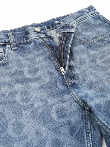 Medium-Wash Straight Fit Mid Rise Jeans