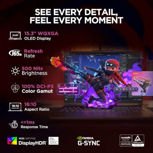 Lenovo Legion 5 2026 AMD Ryzen 7 250 | NVIDIA RTX 5060 8GB (16GB RAM/512GB SSD/WQXGA OLED/165Hz/15.3"(38.8cm)/Windows 11/Office 2024+AI Now/Black/2.5Kg), 83Q7009KIN AI Powered Gaming Laptop