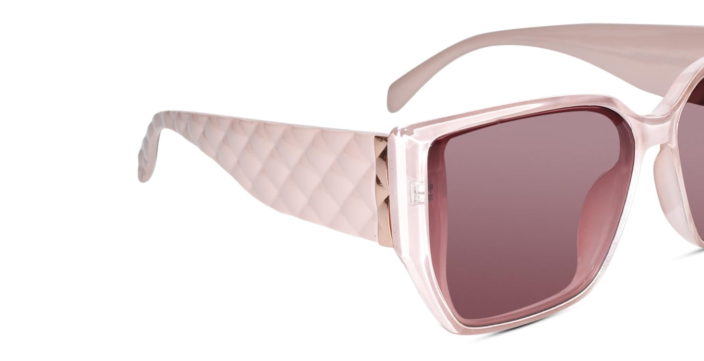 LensKandy Oversized Rectangular Uv400 Protected Uv Protected Sunglasses For Women | 9131-Pink