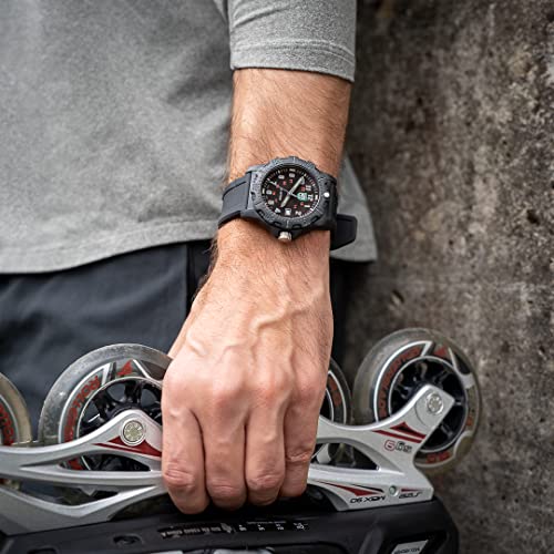 Luminox - G Sea Bass Carbonox - Mens Watch 44mm - Divers Watch Date Function - 100m Water Resistant - Mens Watches - Swiss Made - Different Variations, Case:black, Dial:black, Band:black, Numbers:grey