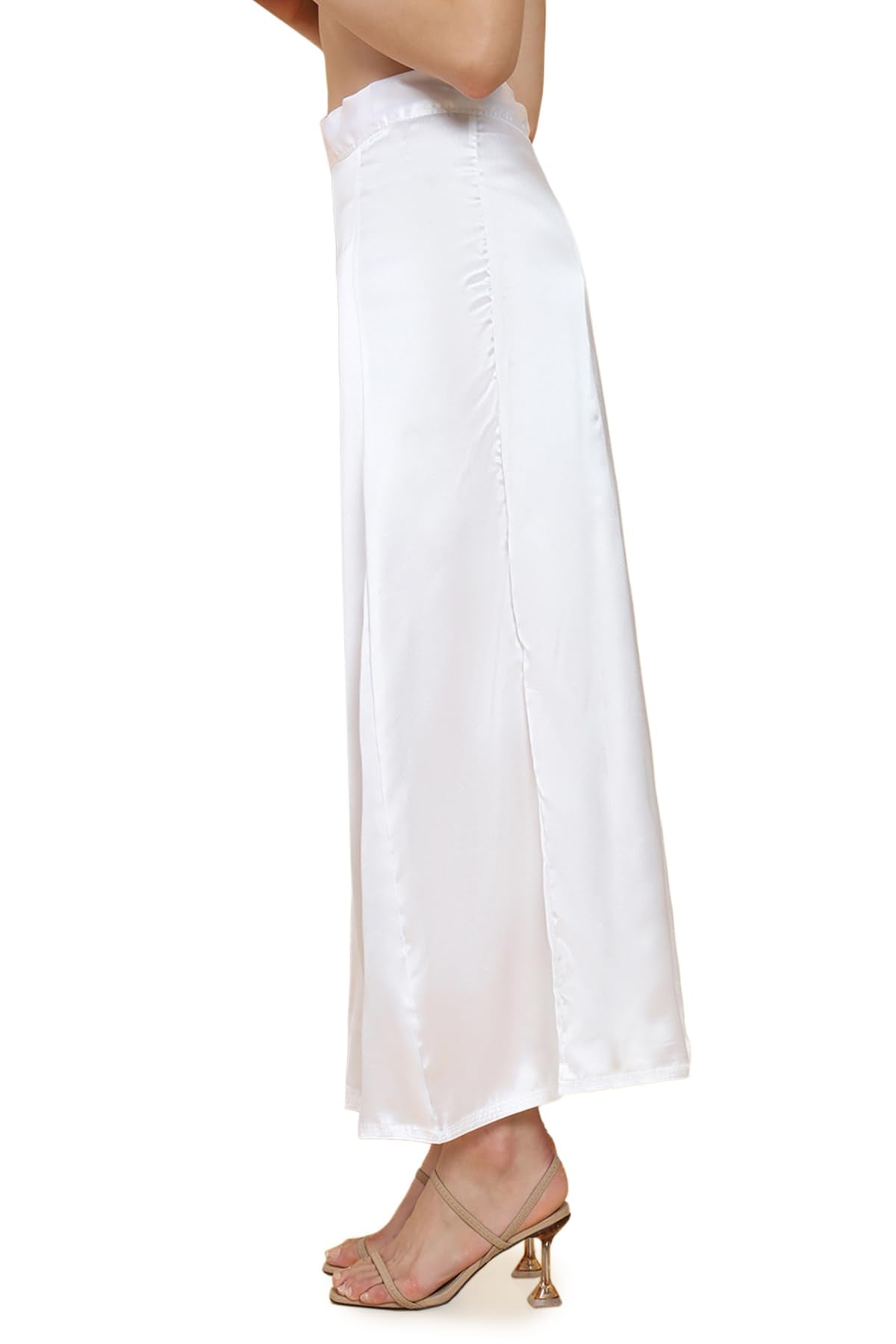 Soch Women White Satin Solid Petticoat