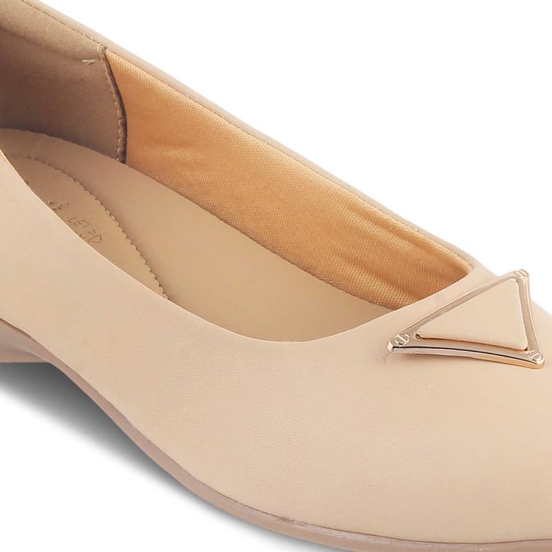 tresmode 239-CHEVIZ Beige Women Flat Ballerina EU/38 UK/5