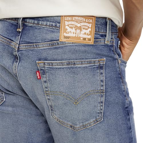 Levi's Men's 505 Blue Straight Fit Mid Rise Jeans