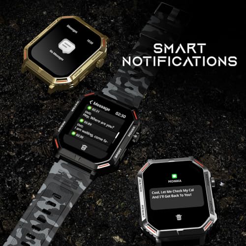 Fire-Boltt Strike Smart Watch 1.95 AMOLED Display, 800 NITS Brightness, 123 Sports Modes, Bluetooth Calling, Always On Mechanism