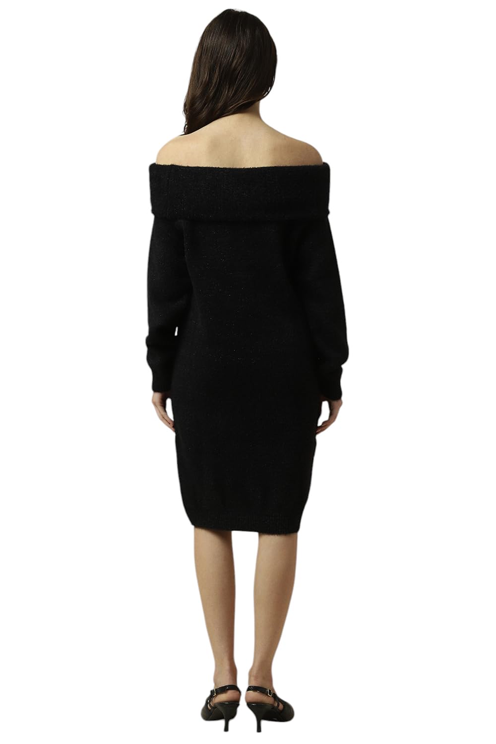 Allen Solly Women's Nylon Modern Knee-Length Dress