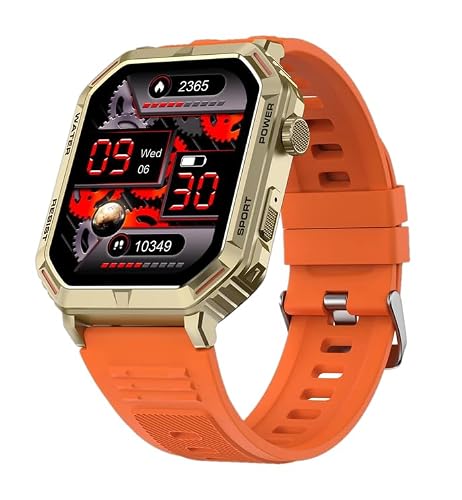 Fire-Boltt Commando 49.5mm (1.95) AMOLED Smart Watch, 123 Sports Modes, Bluetooth Calling Smartwatch (Orange)