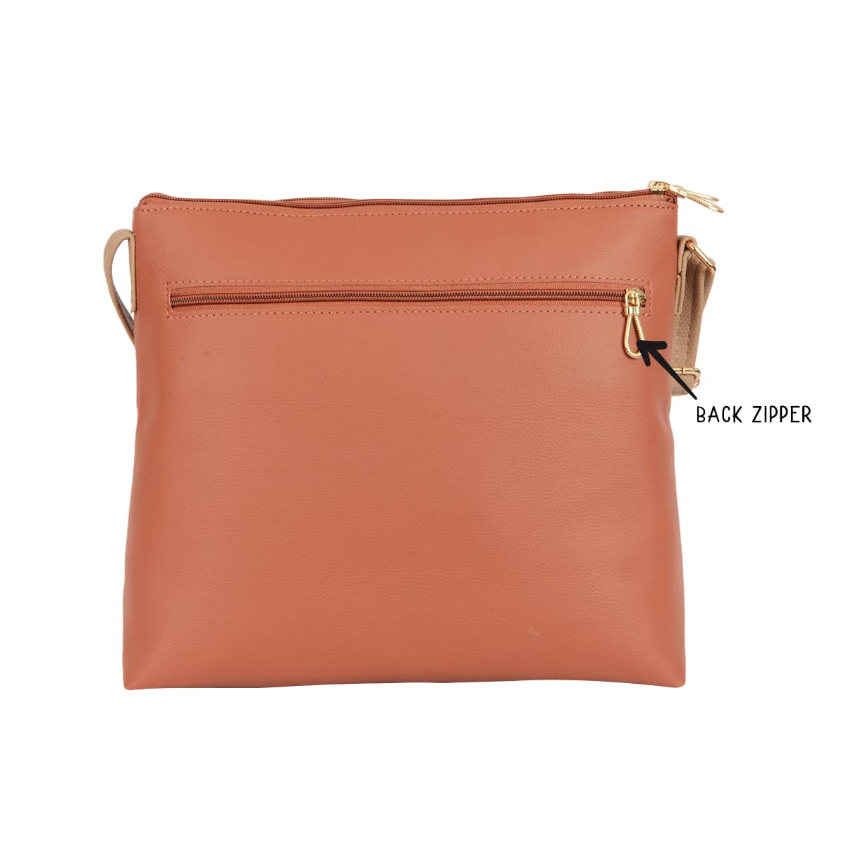 Baggit Women Tan Medium Size Sling Bag | Ladies Stylish Casual Cross Body Purse Handbag