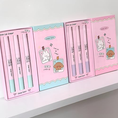 Gege Bear Iron Lip Cream Collection | Creamy Soft Velvet Mist Texture Lip Moisturizer | Easy-to-Use Applicator for Flawless Results | Cute Y2K Packaging for Teen Beauty Enthusiasts | Smudge-Proof Lightweight Lip Color | Brown Shade Light Pink Lipsticks fo