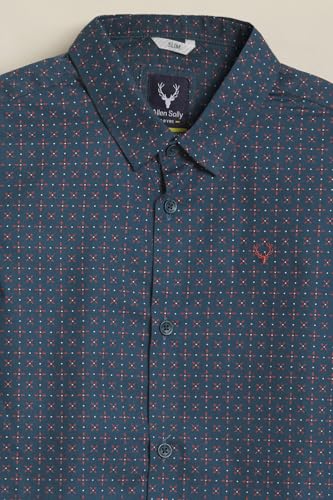 Boys Green Print Casual Shirt