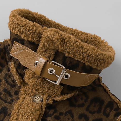 Hopscotch Girls Brown Full Sleeves Animal Fleece Jacket For Age (3-4 Years)