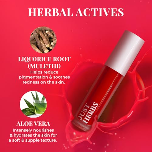 Just Herbs Water Baby Smudge & Transfer Proof | 12hrs Stay | Richly Pigmented Infused with Aloe Vera Multipurpose Water Tint for Lips, Cheeks and Eyelids for Women 6.5ml (Orange You Cute)