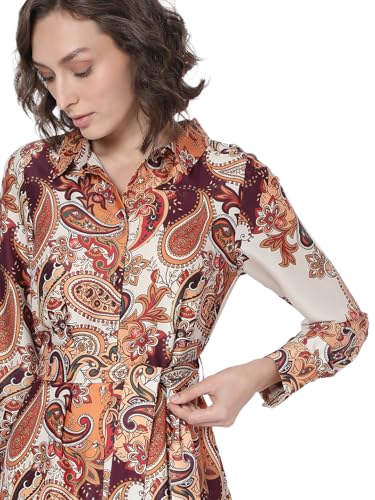 VERO MODA Women's Shirt Brown Dress