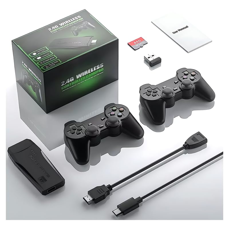 Drumstone (Special 10 Years Warranty) 4k Ultra HD Gaming Console with 2.4G Wireless Controllers, 64GB Game Library and 20,000+ Games for TV_RTG126 [video game]