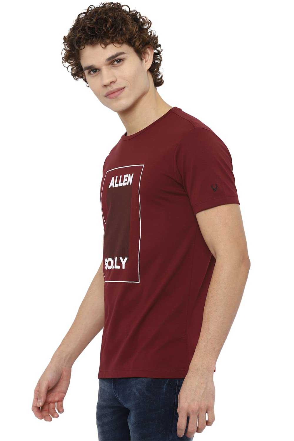 Allen Solly Men's Regular Fit T-Shirt (ALKCVSGFI19142_Maroon_Extra Large)