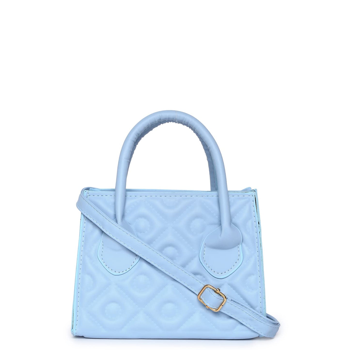 Haute Sauce Women's Quilted Hand Bag with Zip Lock (AZ_HSHB1037) Blue