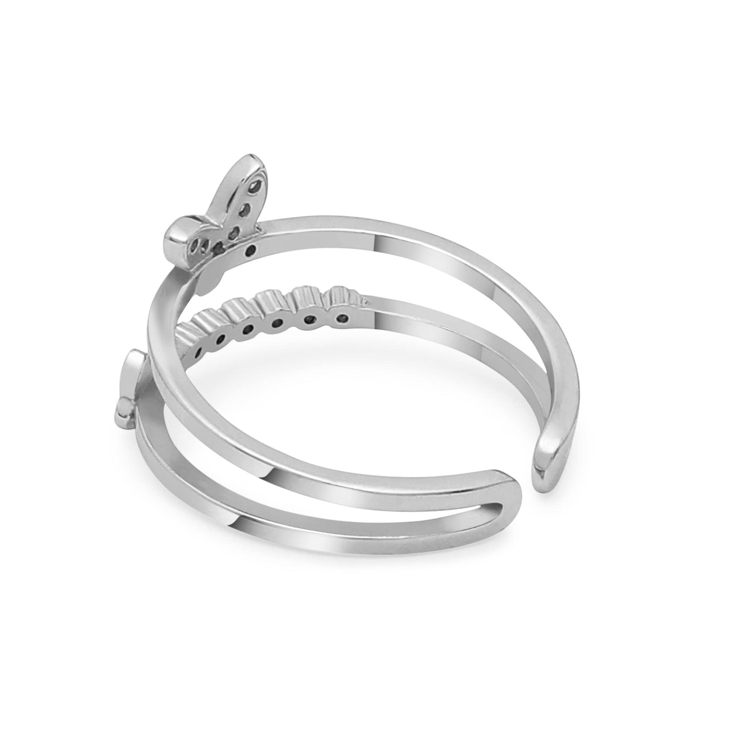 GIVA 925 Silver Layered Butterfly Ring, Adjustable | Gifts for Girlfriend, Gifts for Women and Girls | With Certificate of Authenticity and 925 Stamp | 6 Month Warranty*