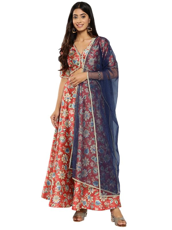 Ahalyaa Printed Zari Ready to Wear Lehenga & Blouse With Dupatta