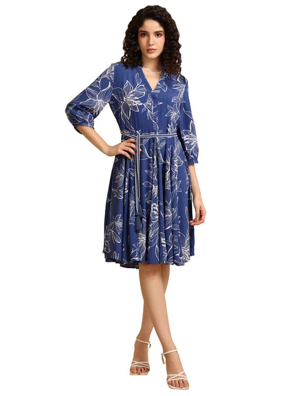 Kazo Fiore Mini Dress Blue