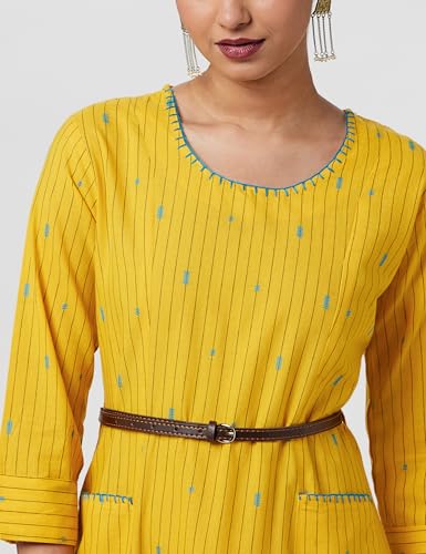 Rangriti Women's Ethnic Mustard Ethnic Wear Dress (Size_3XL)