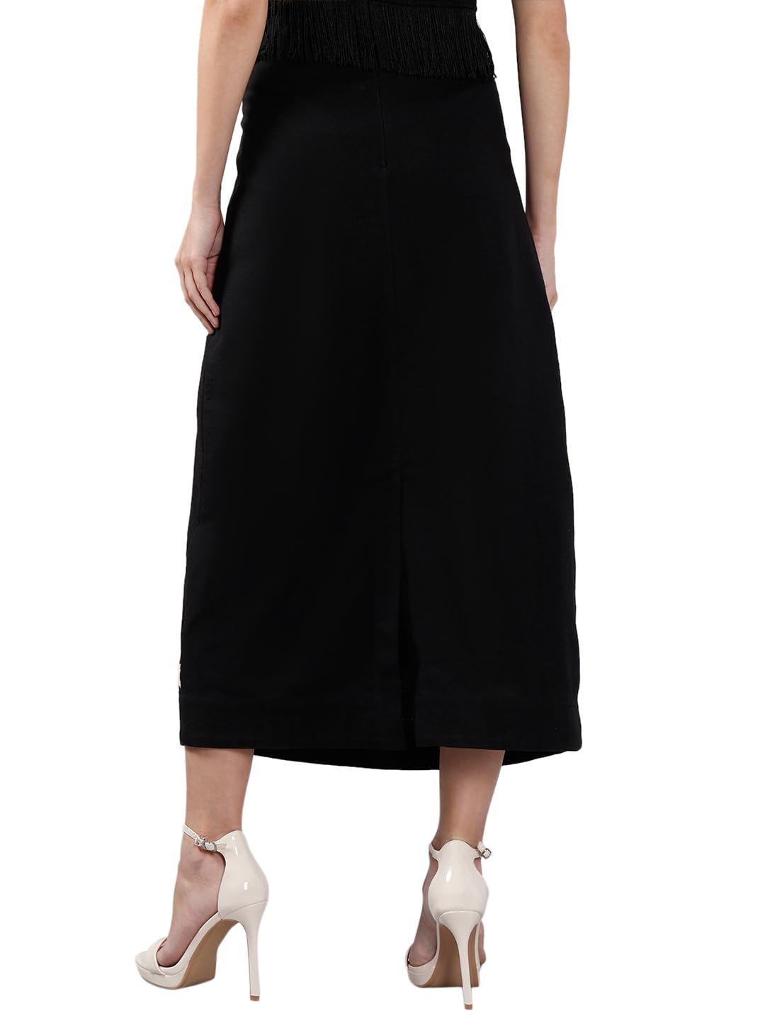 VERO MODA Women's High Rise Black A-Line Skirt