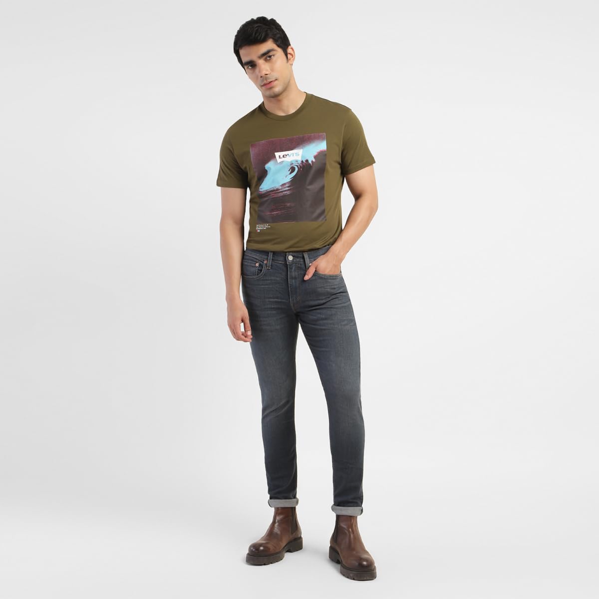 Levi's Men's Graphic Regular Fit T-Shirt (16960-0964_Dark Olive M)