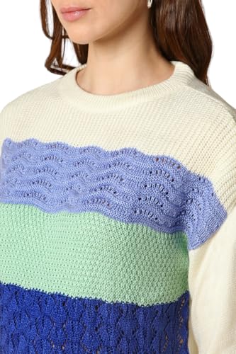 Allen Solly Women's Acrylic Crew Neck Sweater (AHSWCRGHI11021_Cream