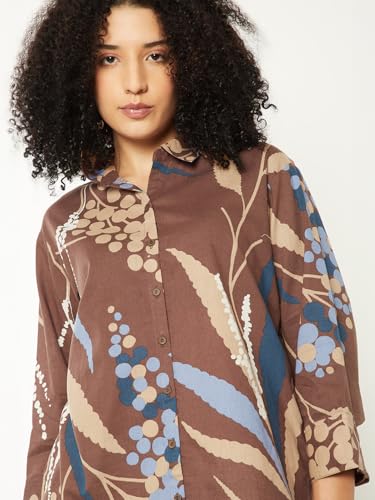 Max Women Printed Shirt(Brown_XL)