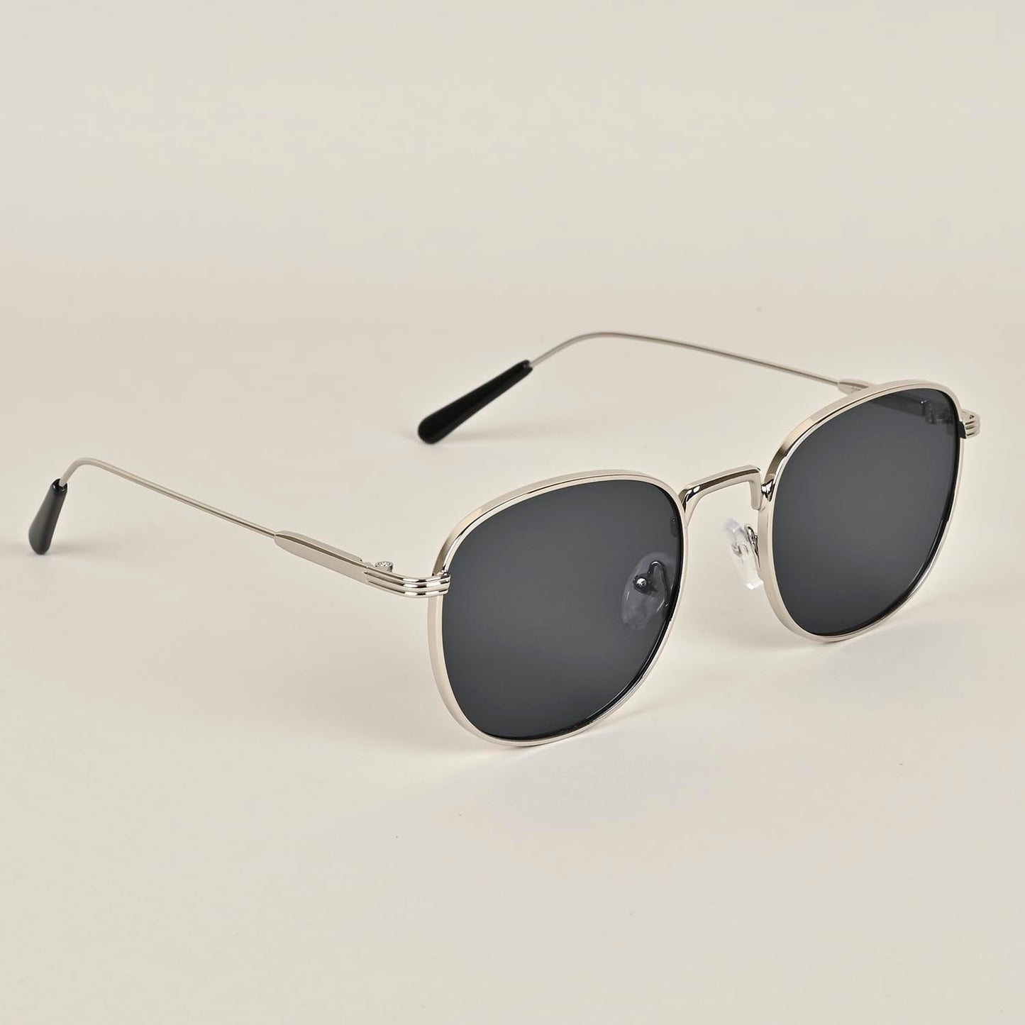 Voyage UV Protected Round Men & Women Sunglasses - (2036MG2977 | Black Lens | Silver Frame)