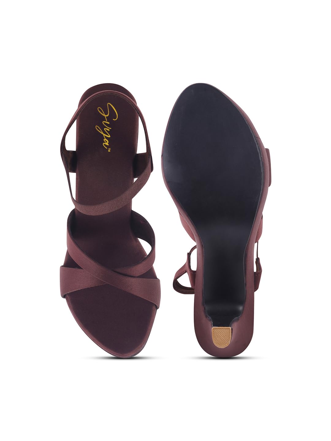 SVYA, Comfortable Heel Sandals for Women and Girl. (Brown, UK Footwear Size System, Adult, Women, Numeric, Medium, 3)