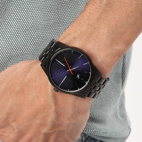 Fastrack Analog Blue Dial Men's Casual Stainless Steel Watch