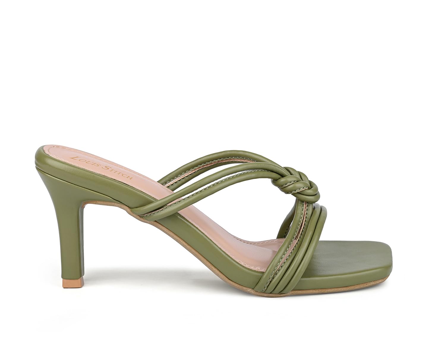 LOUIS STITCH Women’s Slip-On Pointed Heel Sandals | Open Toe Mint Green Stylish Stiletto Heel Sandal for Ladies, Fashionable Sandal | LSOF-LDPH-CKMT