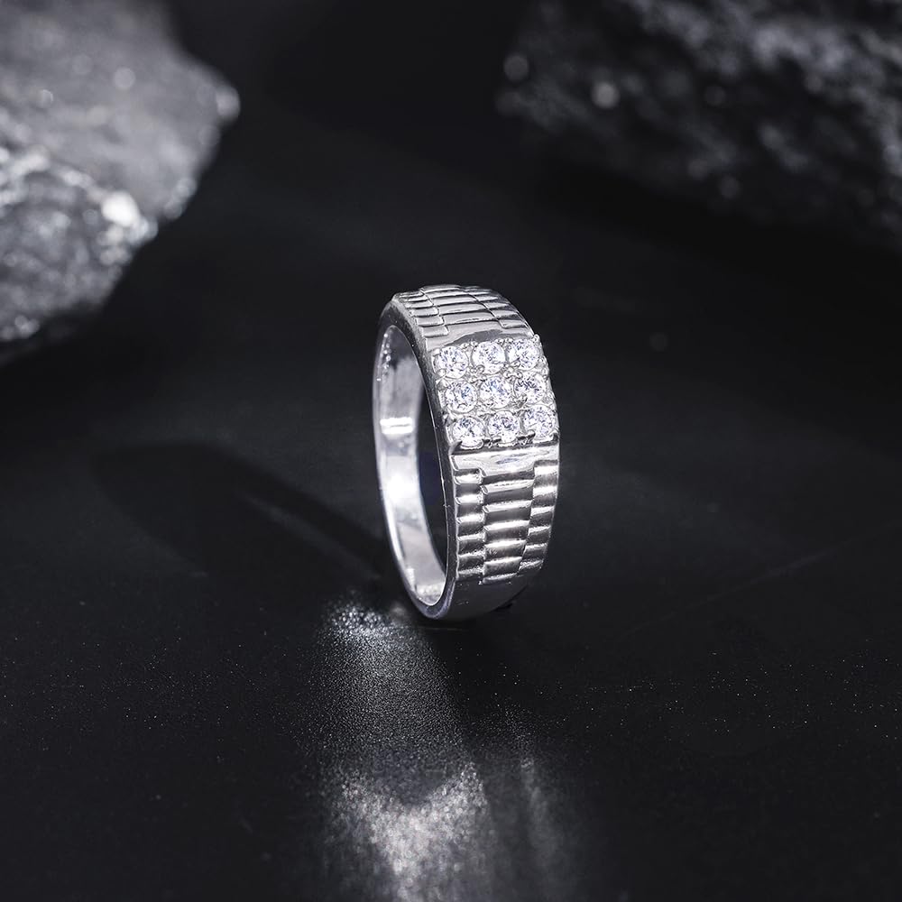 GIVA 925 Silver Fuego Ring For Him, Adjustable | Gifts for Men and Boys | With Certificate of Authenticity and 925 Stamp | 6 Months Warranty