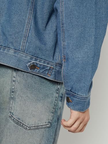 Max Men Washed Denim Jacket (Blue_XL)