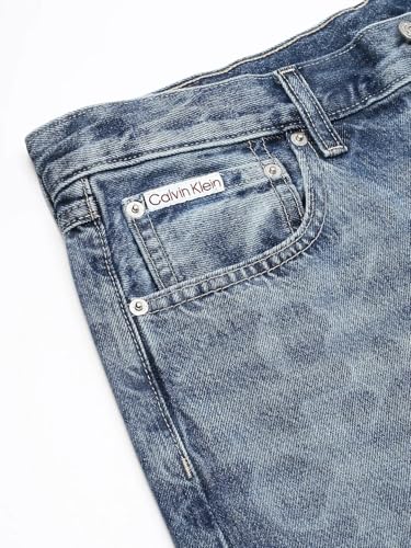 Medium-Wash Straight Fit Mid Rise Jeans