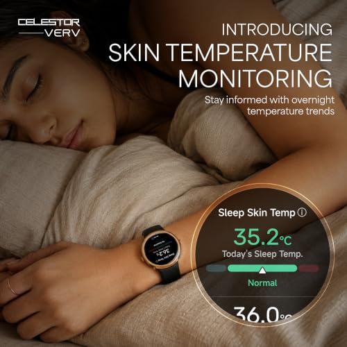 Titan Celestor Verv with 1.19" AMOLED Display, Built-in GPS, Skin Temperature Monitoring, Luna Wellness, Smart Hydration, VO2 Max, Training Load & Readiness, 3 ATM Smart Watch for Women - Wine