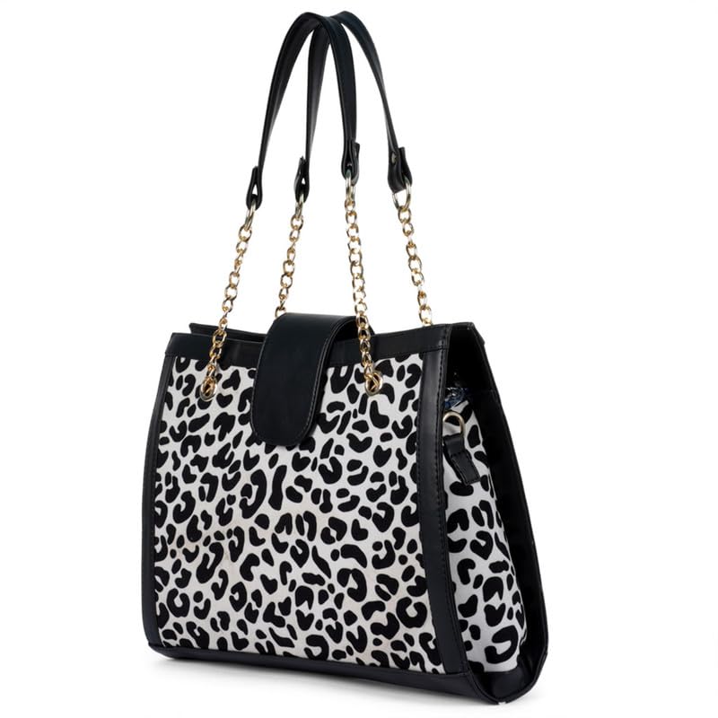 MINI WESST Women's Zip Closer Textured PU Tote Bag (MWTB153COW)