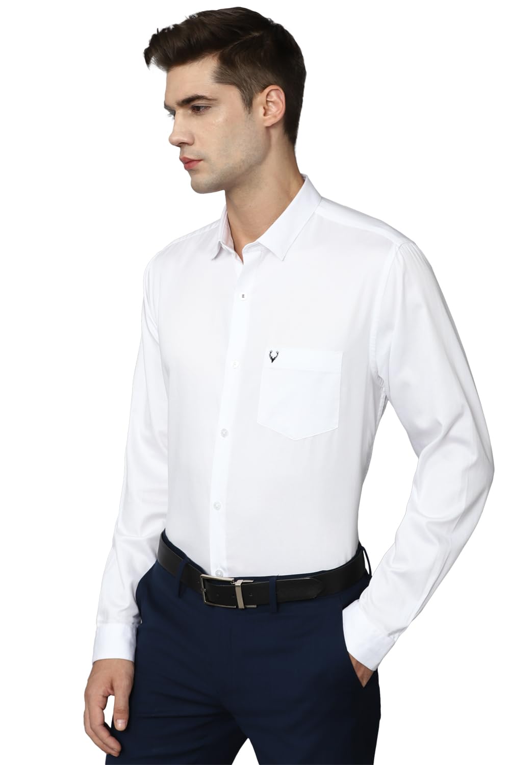 Allen Solly Men's Cotton Solid Regular Fit Shirt (Assfqspfj58709_White 42)