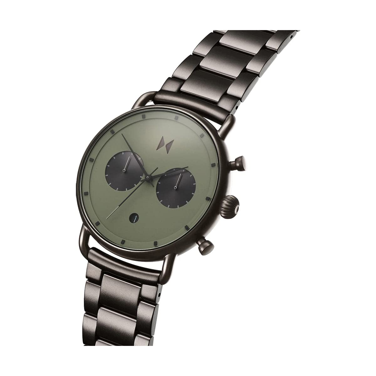 MVMT Stainless Steel Boss Analog Green Dial Men Watch-Bt01-Olgu, Gray Band