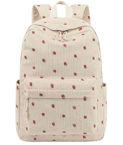 Satic Backpacks for Women/Men Stylish Trendy Casual College Backpacks, Designer School/College/Picnic Bag Backpack For Girls & Women (Strawberry beige)