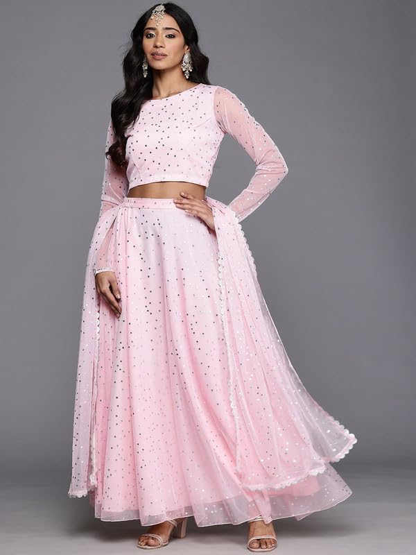 Ahalyaa Women's Silk Blend Lehenga Choli