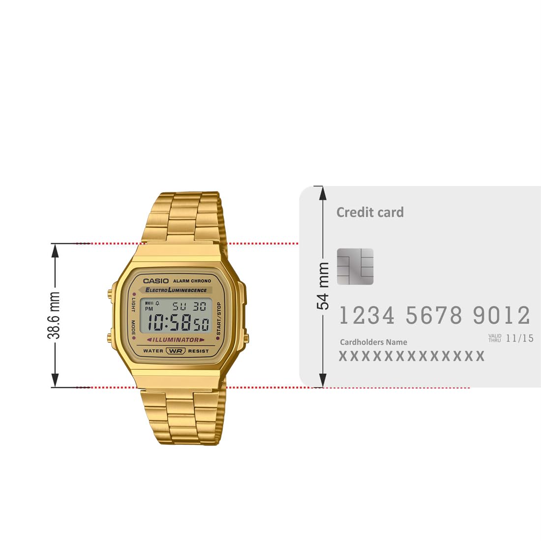 Casio Vintage A168WG-9WDF Digital Gold Dial Unisex (D169)