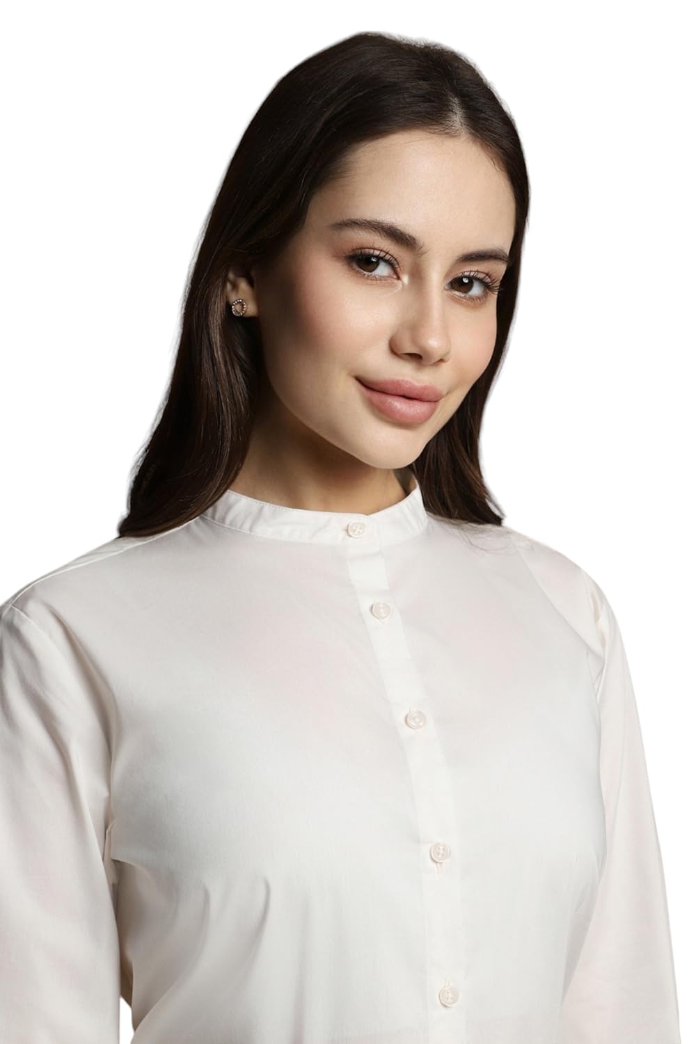 Allen Solly Women's Regular Fit Shirt (AHSFWRGFG09788_White