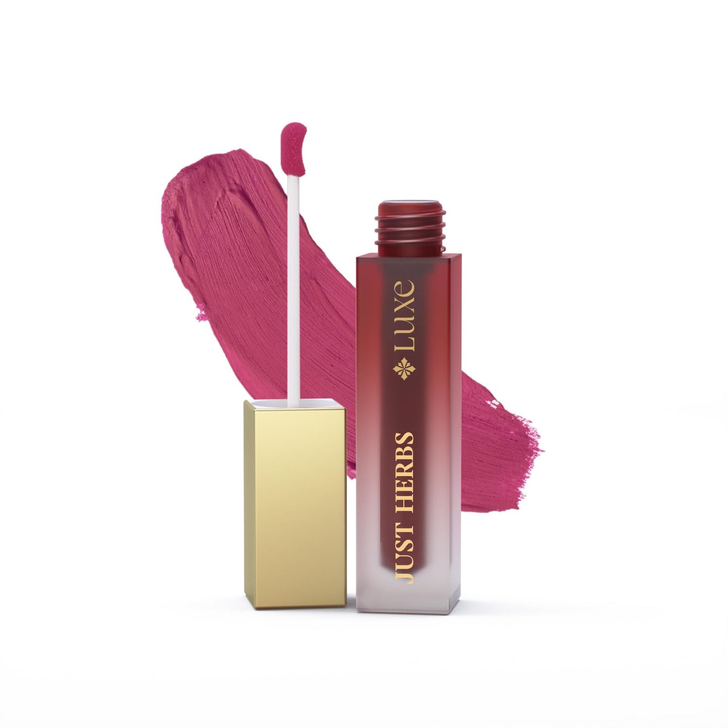 Just Herbs Luxe Dream Muse Mousse Liquid Lipstick | Luxury Makeup | Velvet Matte | Long Lasting & Transferproof Formula | Ayurvedic Lipstick – 3.5 ml (03 BLUSH BLOOM)
