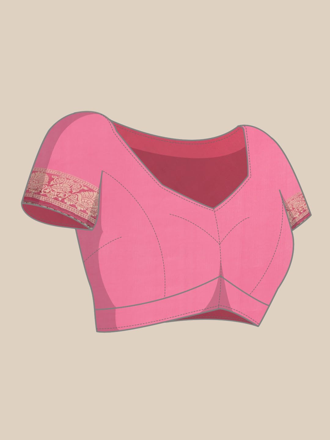 MOHEY Pink Art Silk HAND EMBROIDERY|ZARI WEAVE Saree for Women