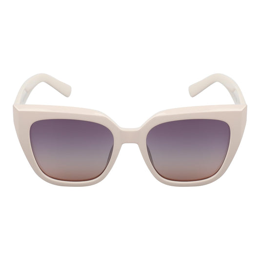 KILLER Women's Sunglass, Cat-Eye Shaped Acetate Frame Polarized Lens Sunglasses Case For Women, Girls, Gradient Lens Sunglasses, Frame Color - Beige, Lens - Grey