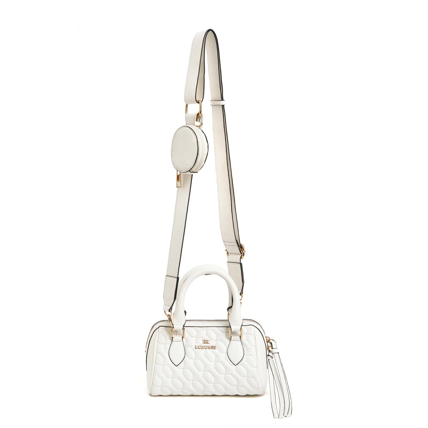 KLEIO Quilted Vegan leather Medium Handbag With A Pouch & sling For Women & Girls