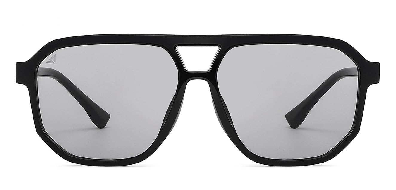 Vincent Chase by Lenskart | Light Grey Hexagonal Stylish Sunglasses | UV Protected | For Men & Women | Large | VC S13833