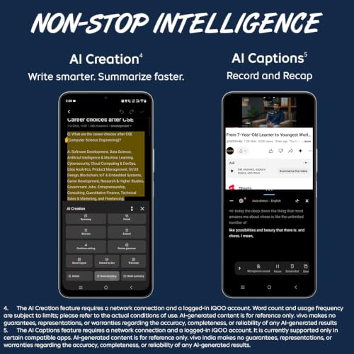 iQOO Z11 Lite 44W 5G (Midnight Blue, 4GB RAM, 128GB Storage) | 6500mAh Battery with 44W Fast Charging* | Dimensity 6300 with 579k+ AnTuTu Score* | OriginOS 6.0 with AI Creation* & Private Space*