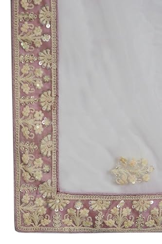 Soch Womens Purple Net Embroidered and Sequin Embellished Unstitched Lehenga Set