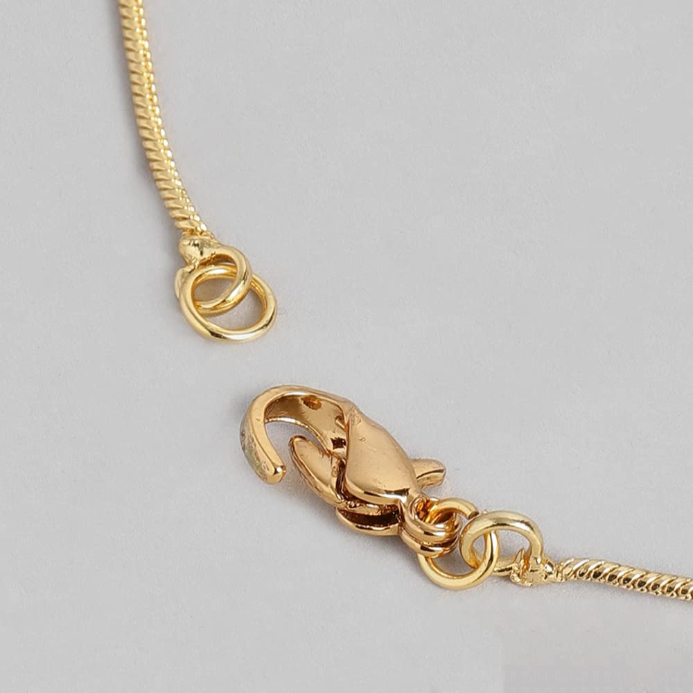 Estele 24Kt Gold Plated Enchanted Hearts Necklace Set for Women